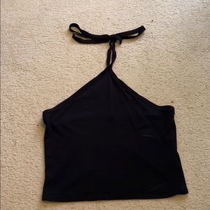 Black Halter Crop Top